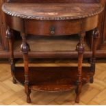 A George V oak side or telephone table, circa 1930, 77 cm x 76 cm high