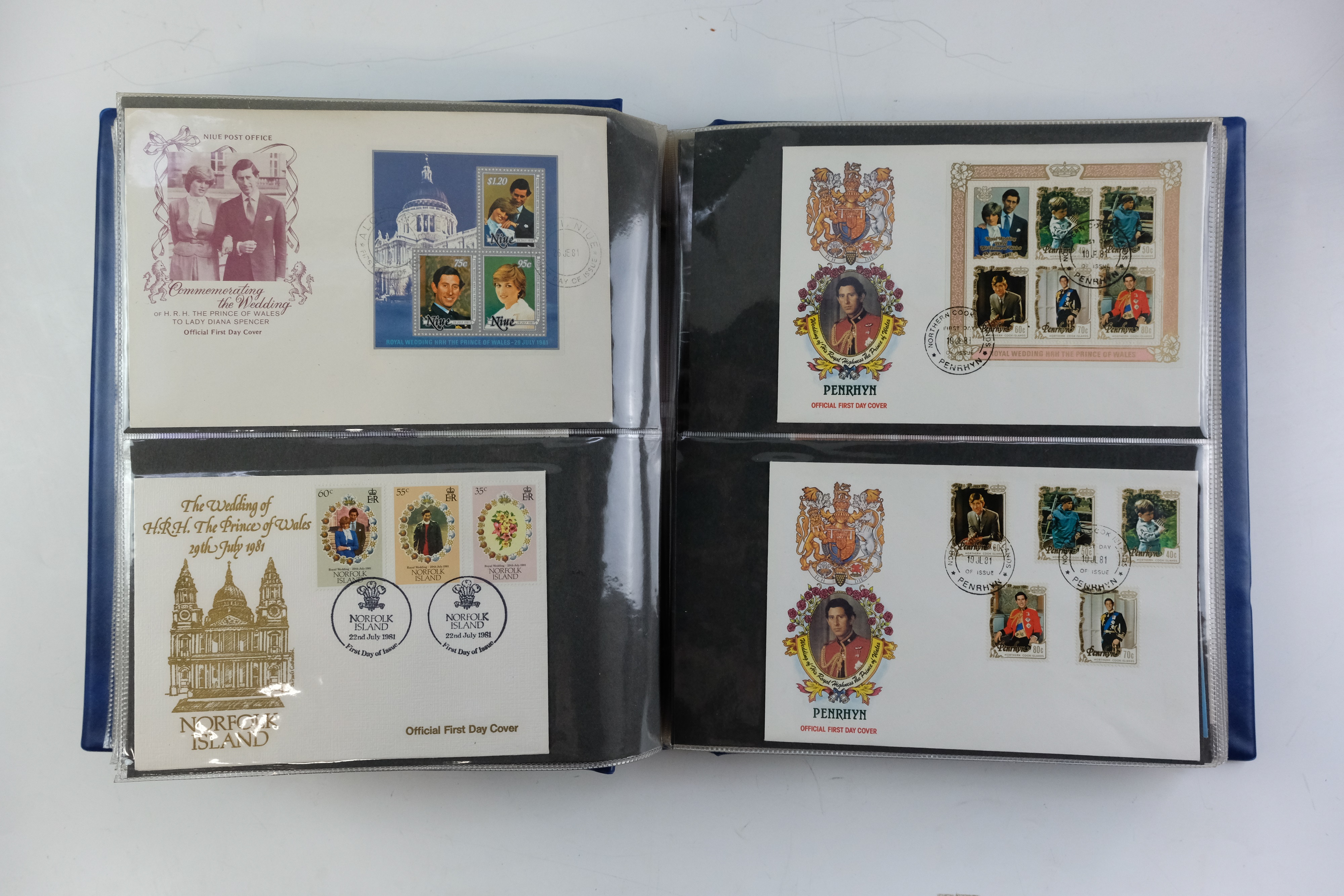 A large quantity of albums containing various world stamp covers including royal commemoratives, - Image 43 of 154