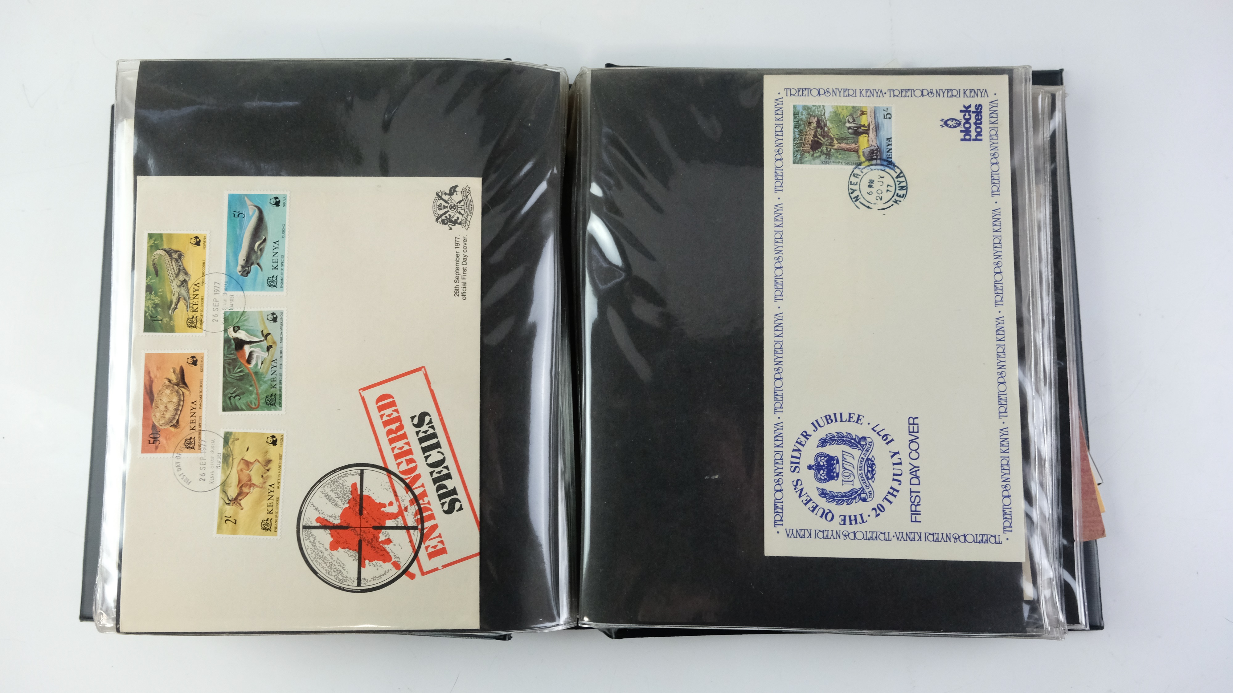 A large quantity of albums containing various world stamp covers including royal commemoratives, - Image 97 of 154