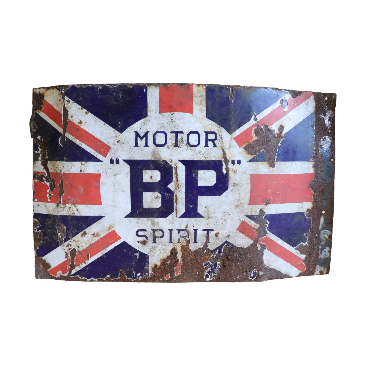 [ Classic Car ] An early 20th Century BP Motor Spirit double-sided enamelled Union Jack - Image 2 of 2