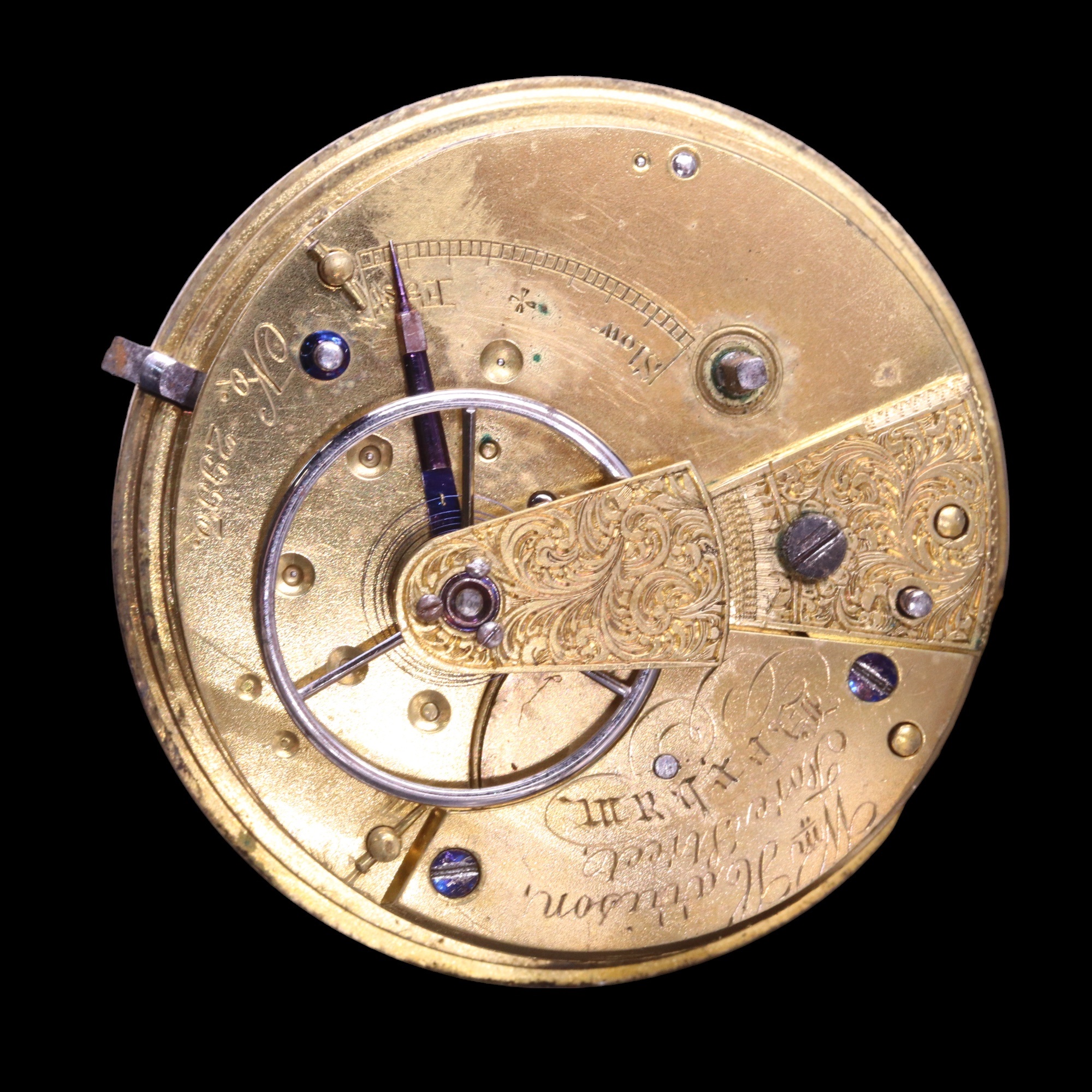 A Victorian silver pocket watch by William Harrison of Fore Street, Hexham, having a lever - Image 4 of 5
