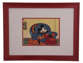 "Mickey Relaxes In His Armchair With Pluto", a Disney print, published by The Art Group Limited,