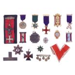 A collection of US and British Masonic medals, jewels and badges