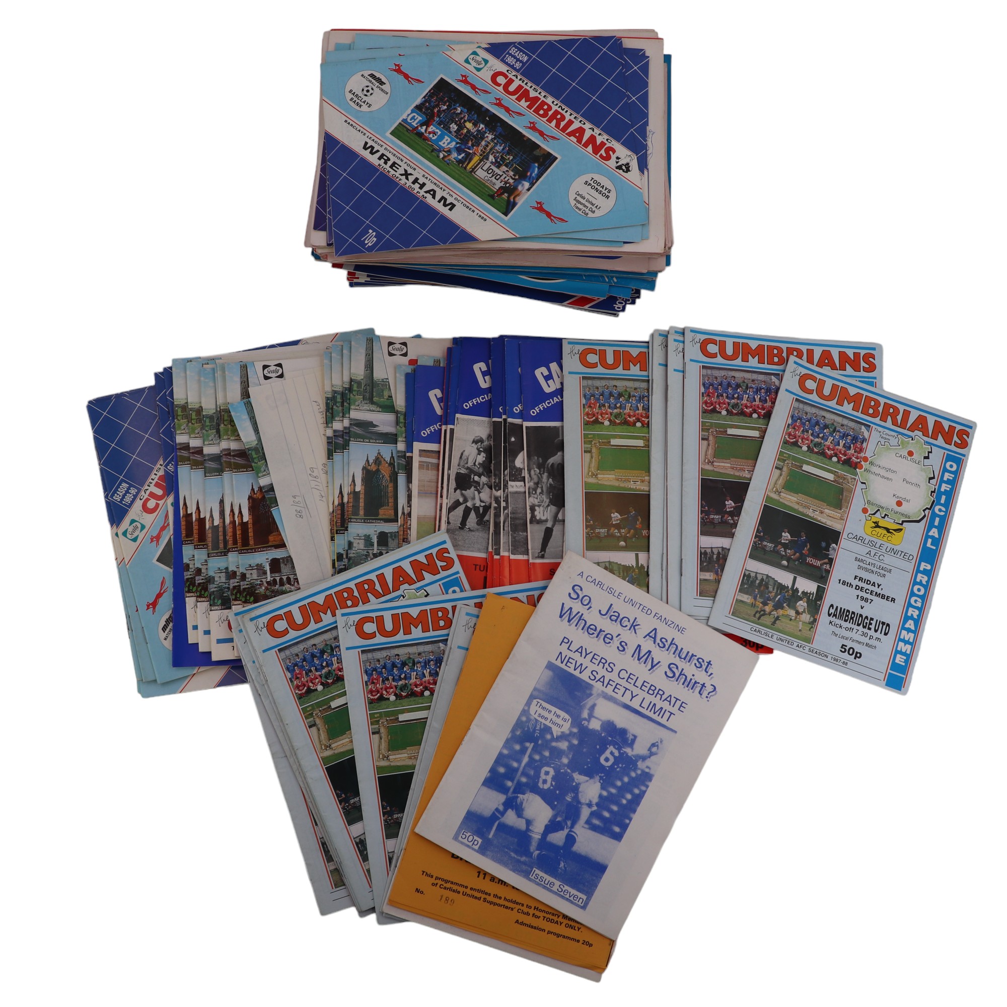 A collection of 1980s Carlisle United Football Club matchday programmes together with a Supporters - Image 2 of 4