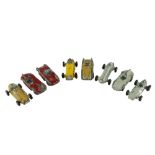 A group of diminutive painted diecast toy cars, including Jaguar, Mercedes, etc, early-to-mid 20th