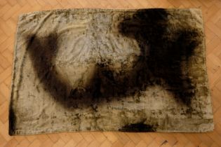 A 1940s Canadian fleeced brown throw / blanket, 180 cm x 116 cm