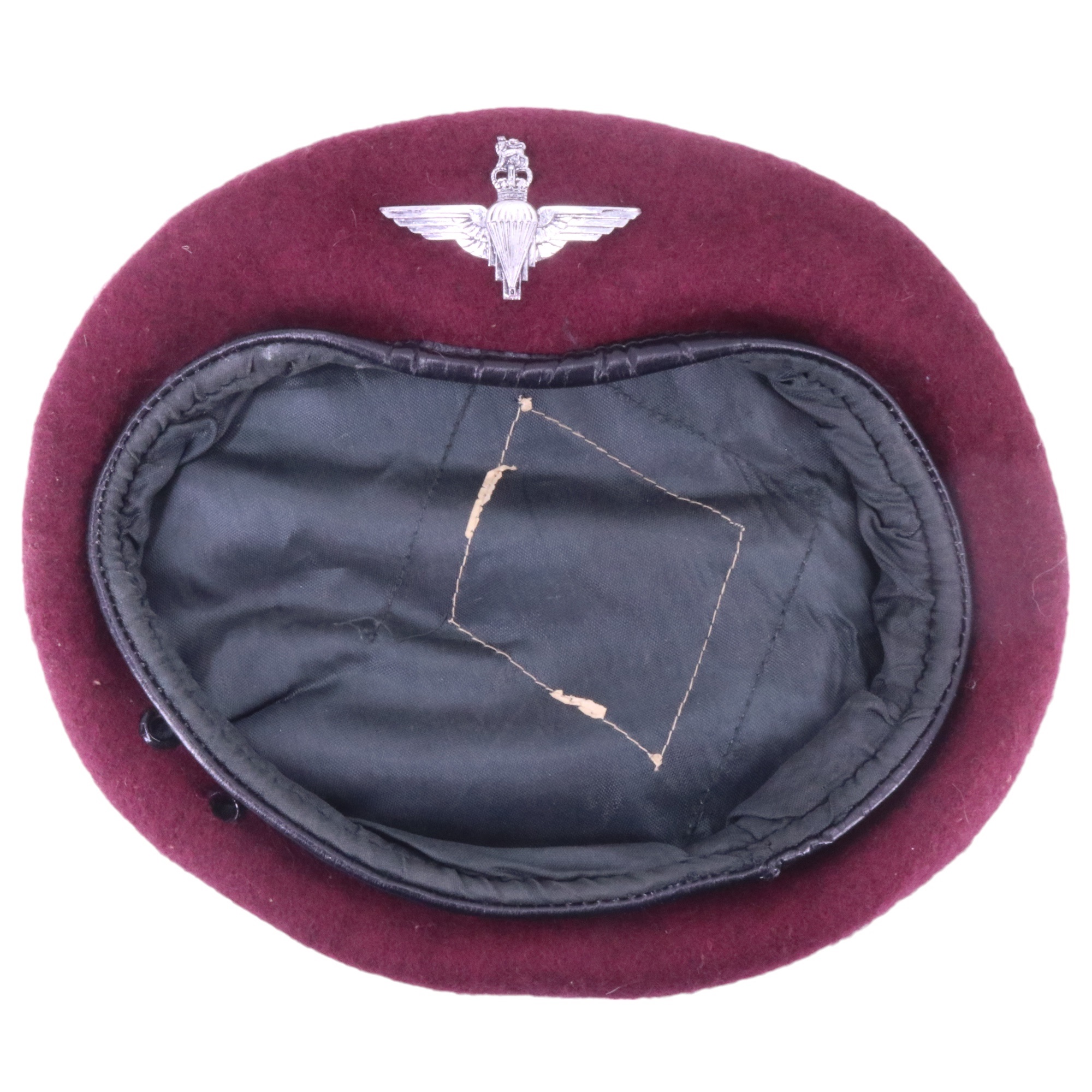 A post-1952 Parachute Regiment beret together with anodised aluminium Staybrite cap and collar - Image 8 of 8