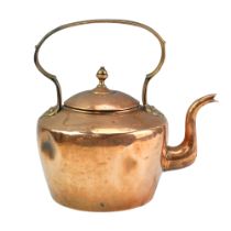 A large Victorian copper kettle, 30 cm