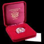 A cased Bank of Ghana 9 ct gold royal commemorative 2002 golden jubilee 500 sika proof coin, limited