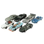 Seven Auto Art diecast model cars including an Aston Martin DB5, a Honda S2000, etc, 1:18 scale