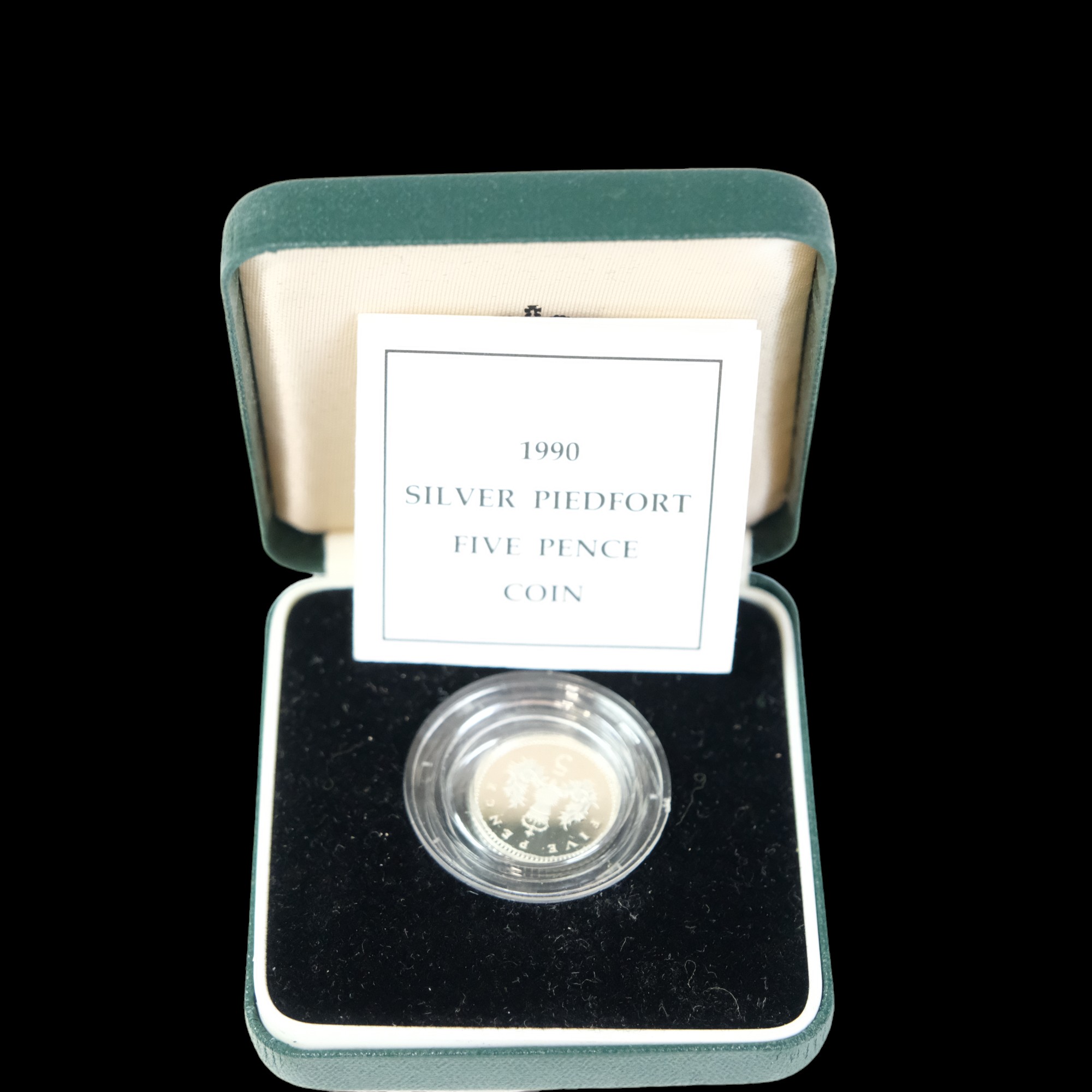 A cased Royal Mint 1990 Silver Proof Five Pence Two-Coin Set, together with 1990 five pence and a - Image 7 of 8
