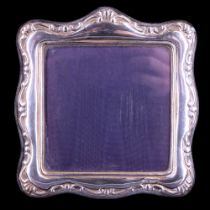 A late 20th Century silver-faced photograph frame, John Bull Ltd, Birmingham, 1996, 13 x 12.5 cm