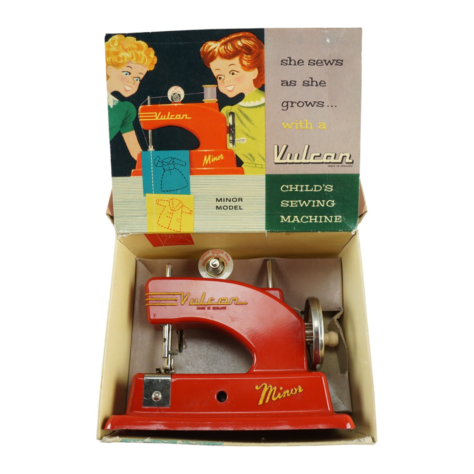A boxed 1950s / 1960s Vulcan Minor children's sewing machine - Image 4 of 4