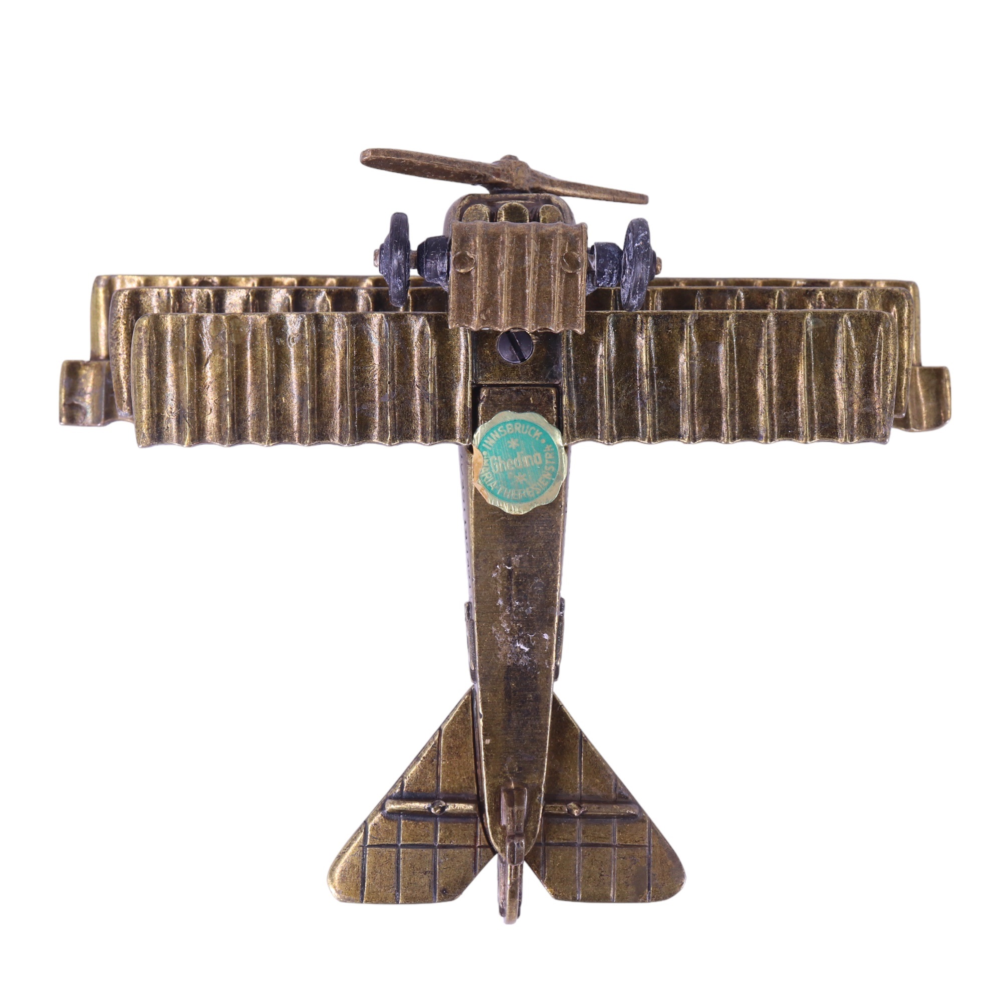 A cast metal model of a Great War German Dreidecker triplane by Ghedina, wingspan 19 cm - Image 5 of 6