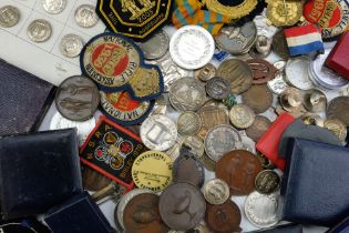 A large collection of National Rifle Association, Bisley and related badges, medals, Life Members'