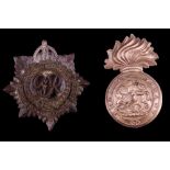 Second World War Northumberland Fusiliers and RASC plastic cap badges