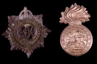 Second World War Northumberland Fusiliers and RASC plastic cap badges