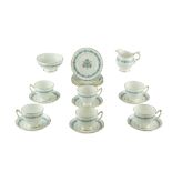 A Coalport "Geneva" tea set, (lacking one tea plate)