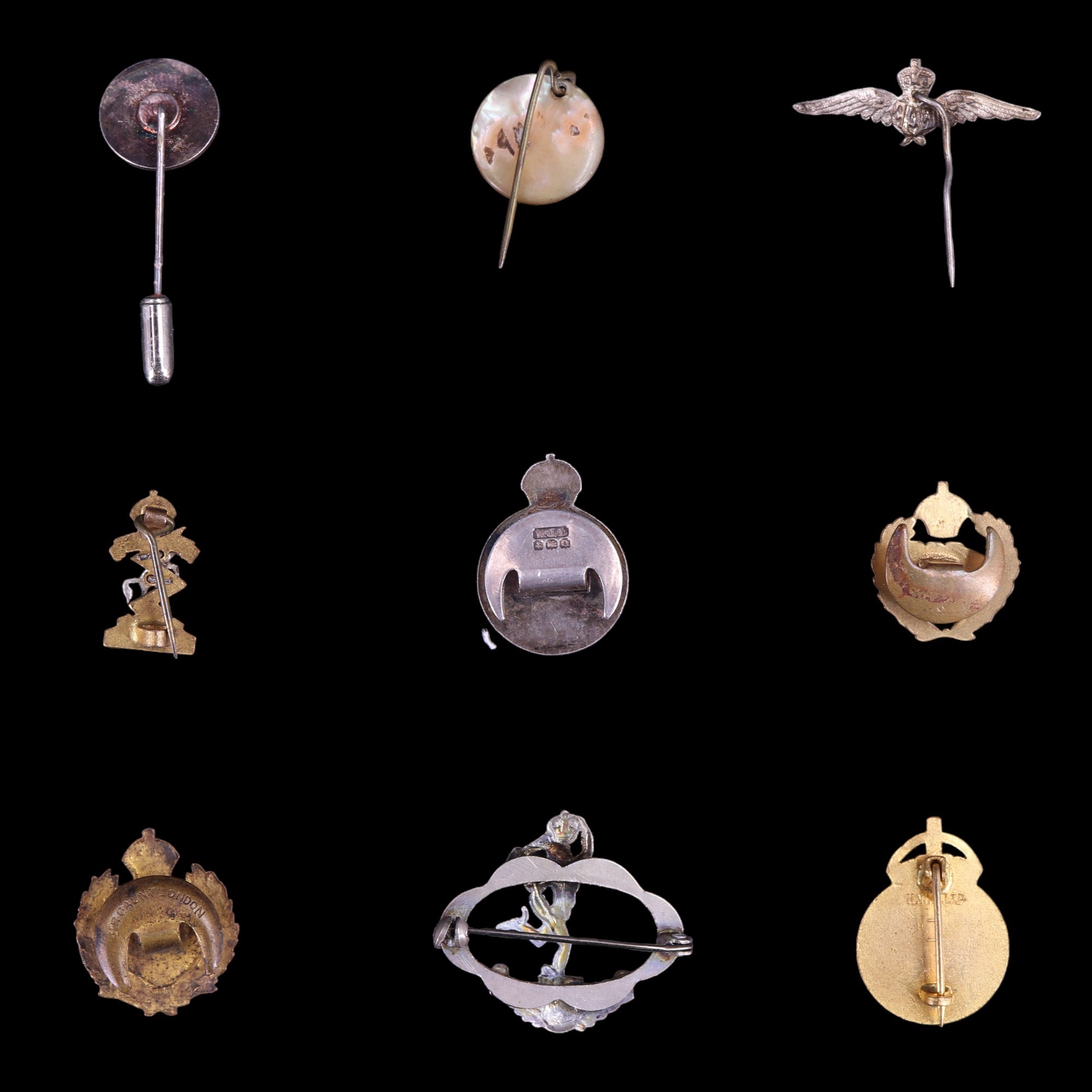 A group of sweetheart brooches and lapel badges including a Royal Signals enamelled and marcasite- - Image 2 of 2