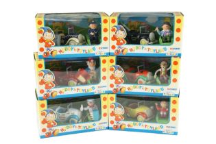 A complete set of six Corgi Noddy in Toyland diecast car and character figure sets (2001)