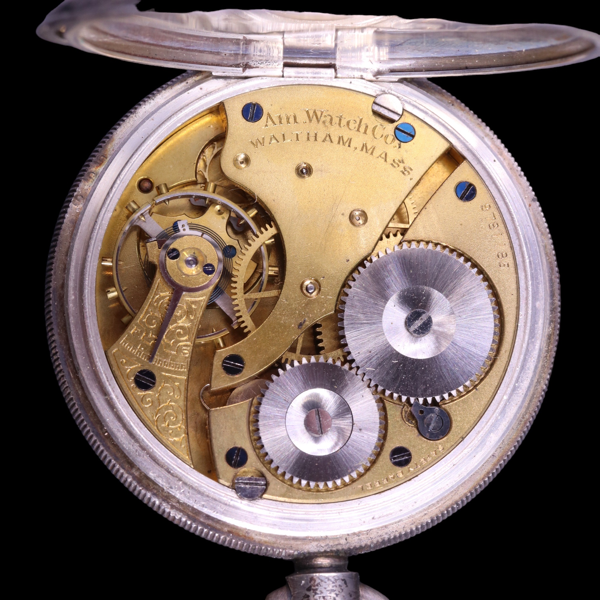 An Edwardian silver pocket watch by Waltham, having a crown-wound movement and white enamel face - Image 3 of 5