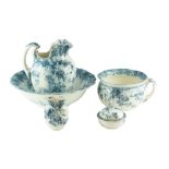 A Royal Doulton "Kew" wash set comprising a wash jug and basin, a lidded soap dish, chamber pot