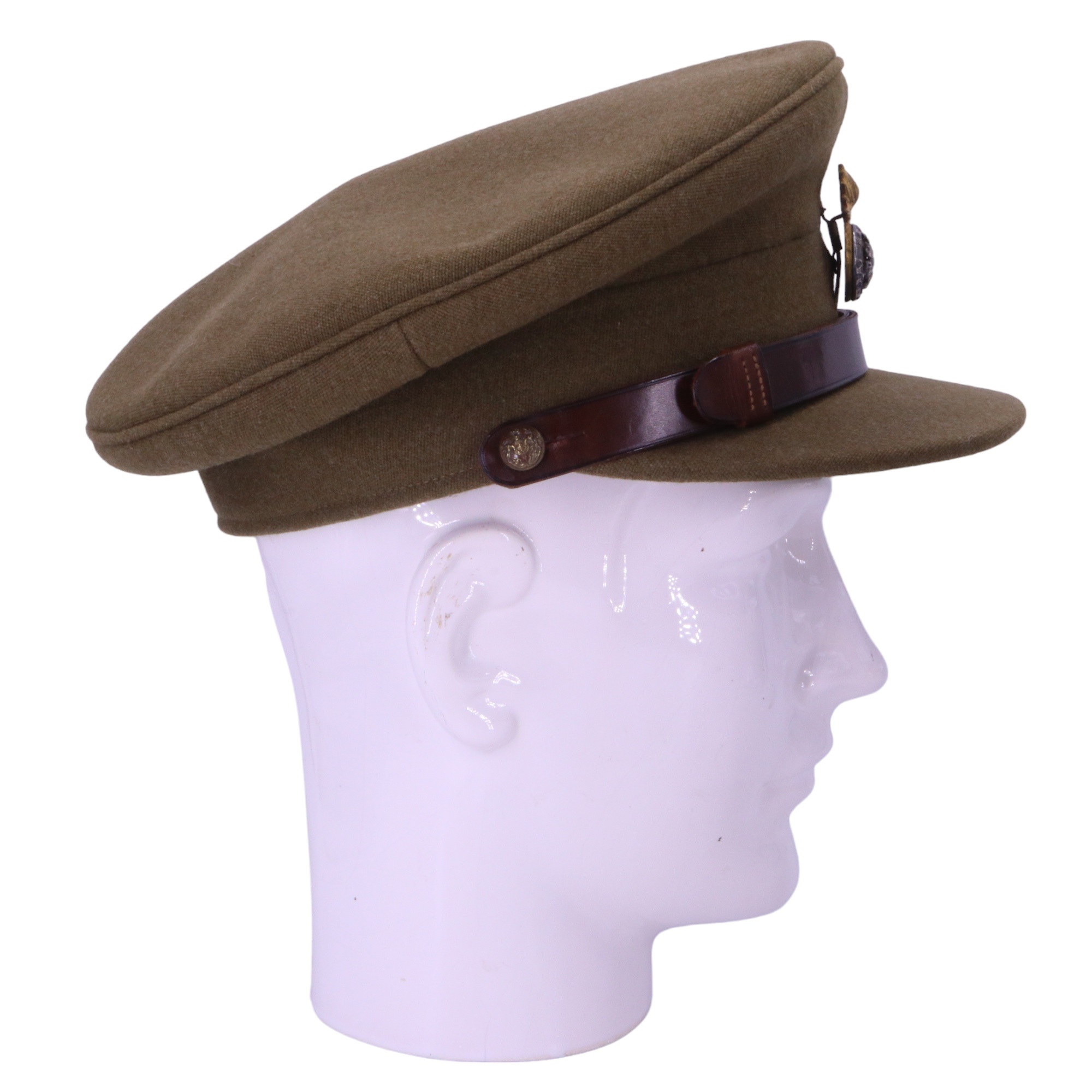 Two George VI army officers' Service Dress caps, one bearing a Northumberland Fusiliers cap badge - Image 5 of 13