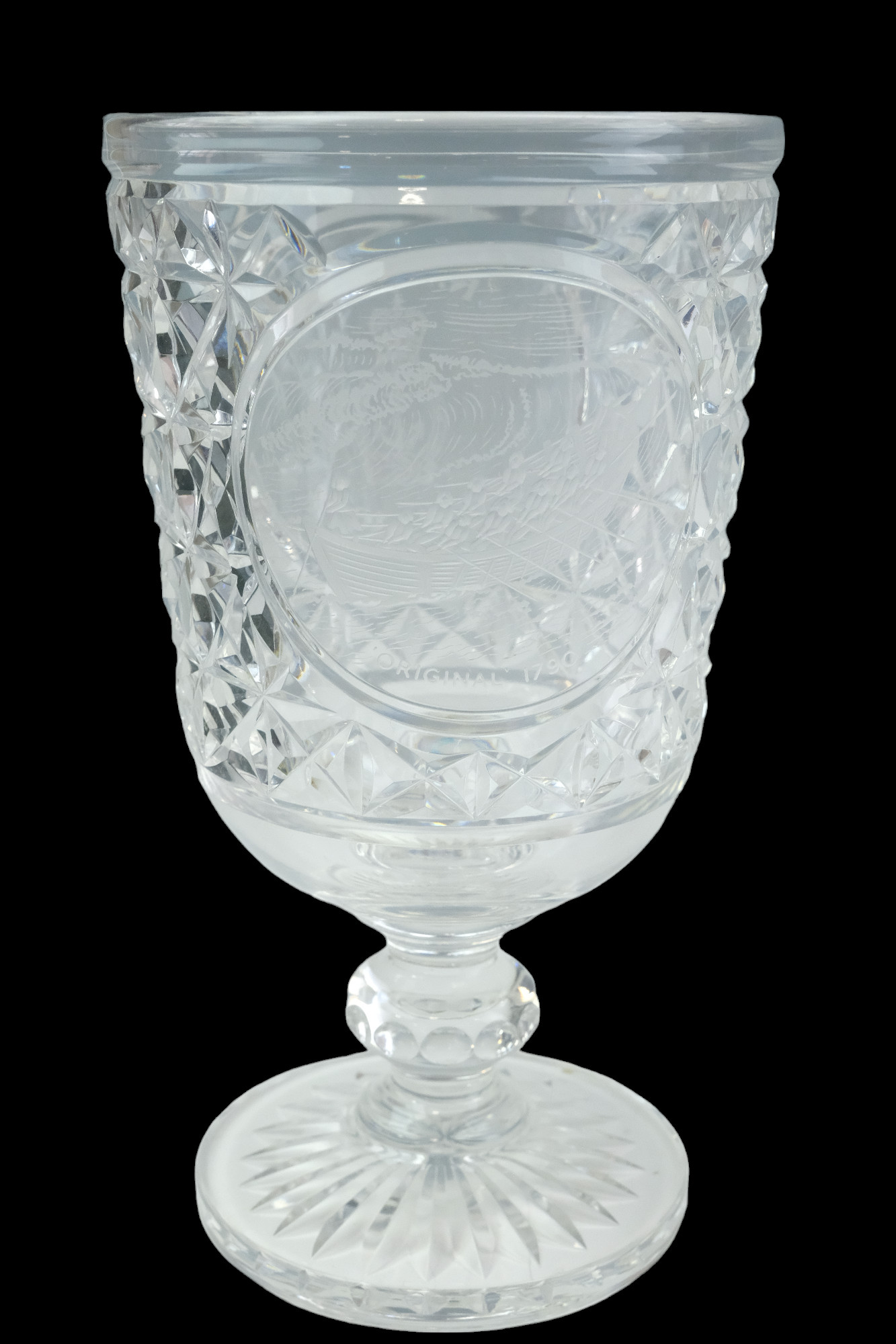 A 1974 Stuart Crystal cut glass covered vase commemorating the Royal National Lifeboat Institution - Image 5 of 8