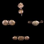 Four various Great War sweetheart brooches variously fabricated from buttons and badges