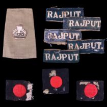 Second World War Rajput Regiment and 5th Indian Infantry Division cloth insignia