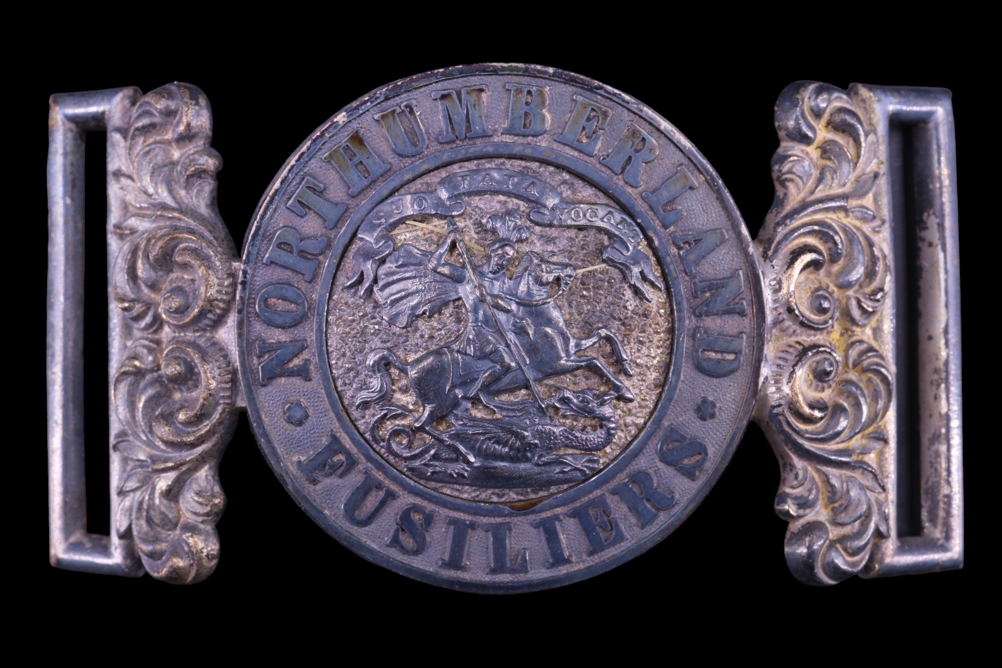 A Northumberland Fusiliers officer's waist belt locket