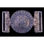 A Northumberland Fusiliers officer's waist belt locket