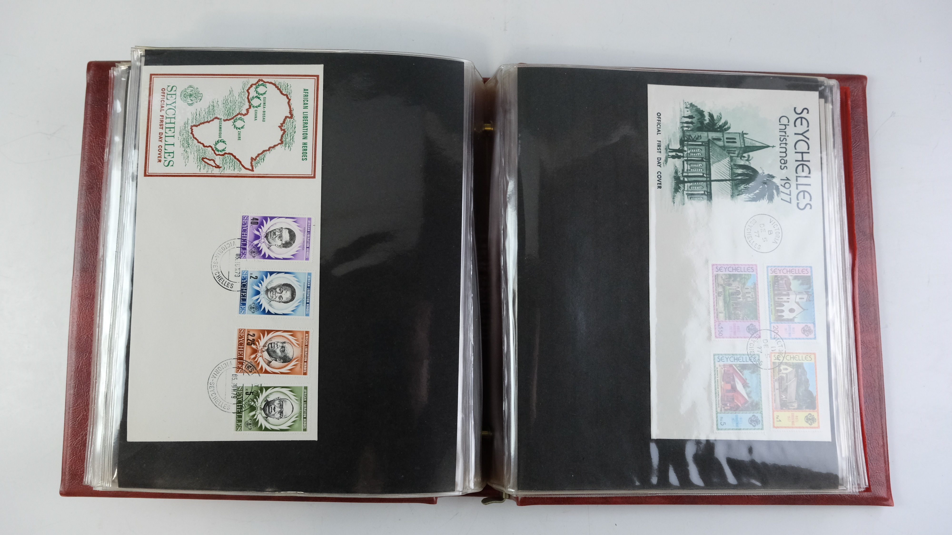 A large quantity of albums containing various world stamp covers including royal commemoratives, - Image 121 of 154