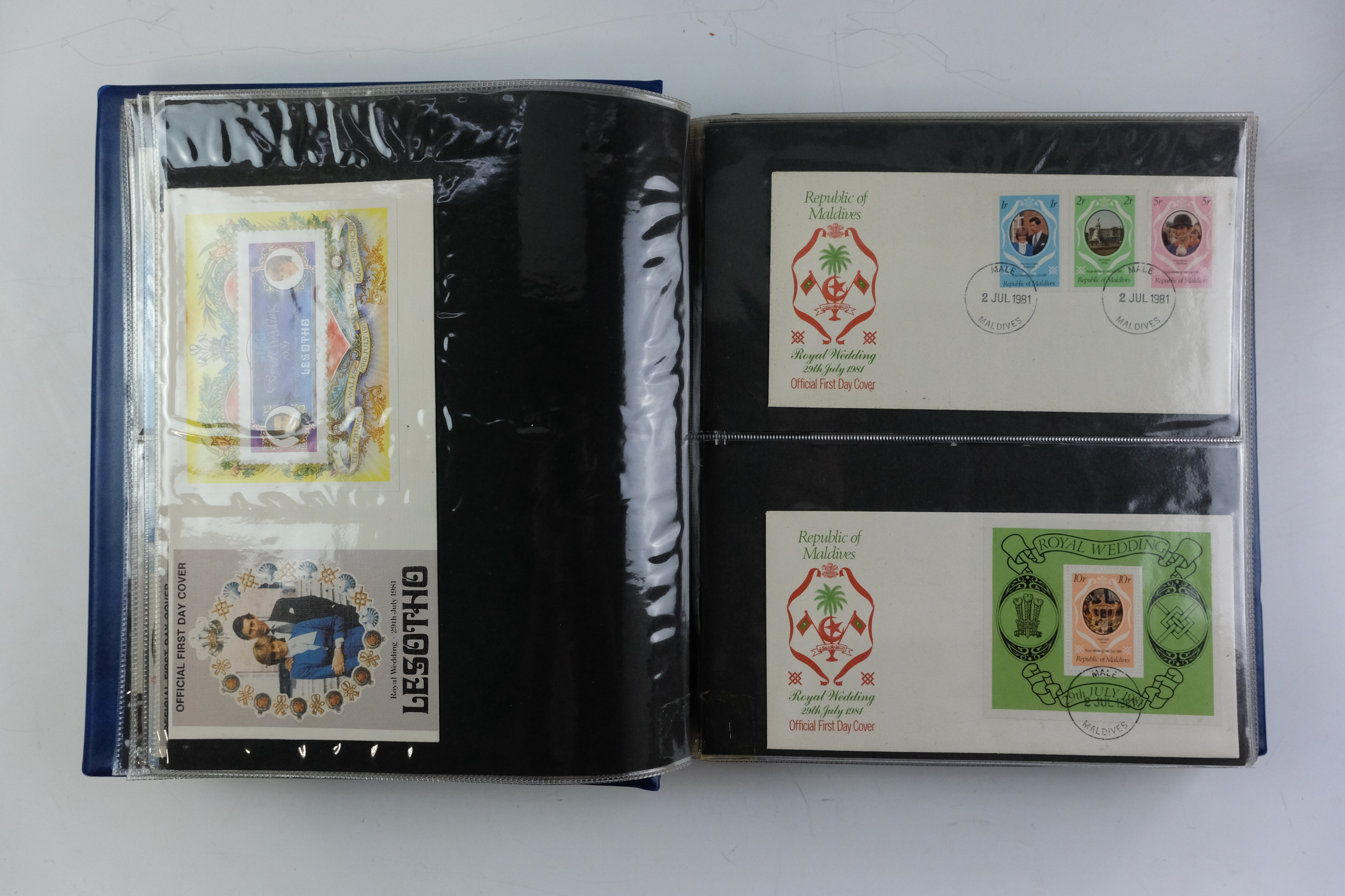 A large quantity of albums containing various world stamp covers including royal commemoratives, - Image 38 of 154