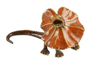 A late 20th Century boxed frilled lizard figurine from the Golden Pond Collection by Gibson,