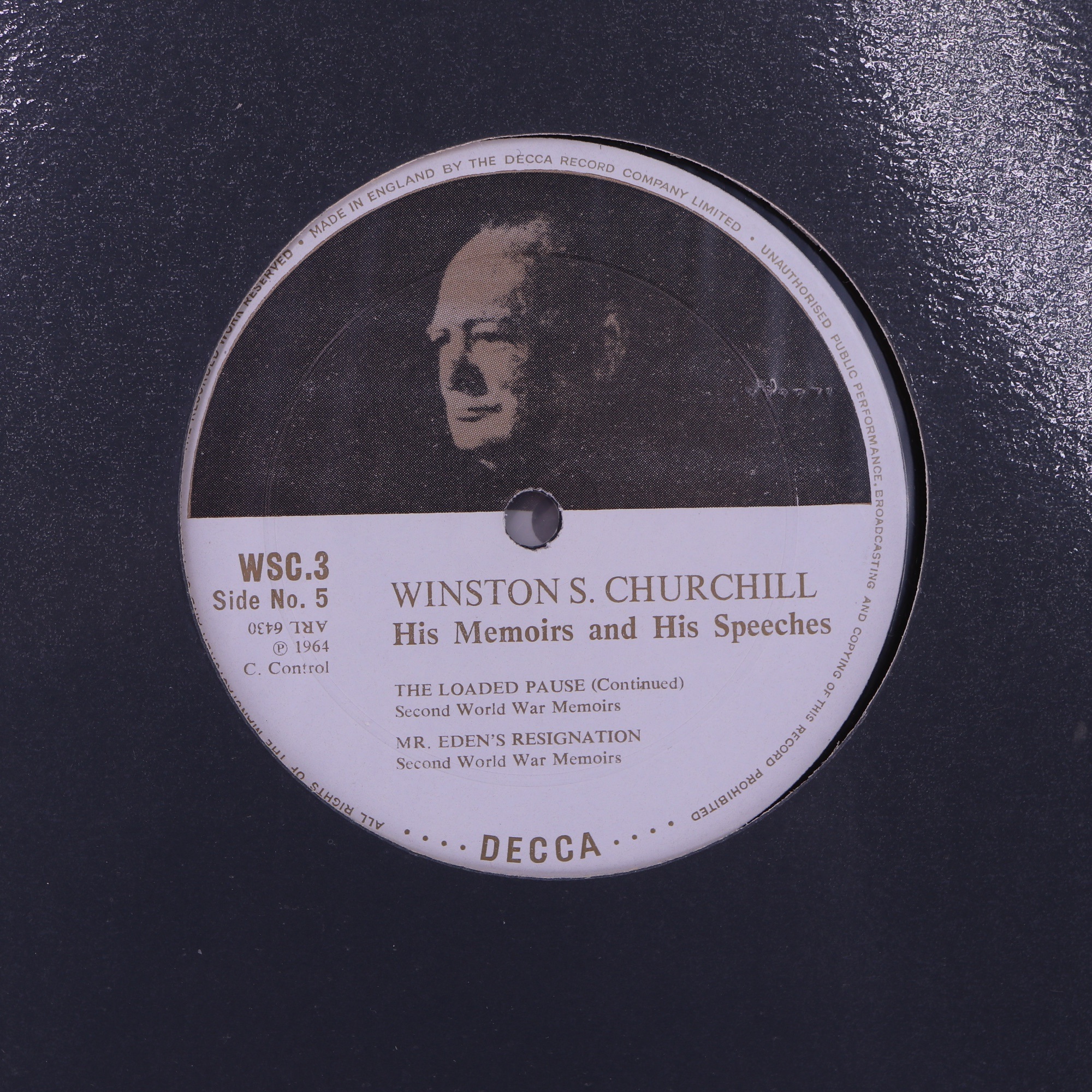 A 12-disc set of "Winston S Churchill, His Memoirs and His Speeches" 33 rpm vinyl records, Decca, - Image 4 of 13