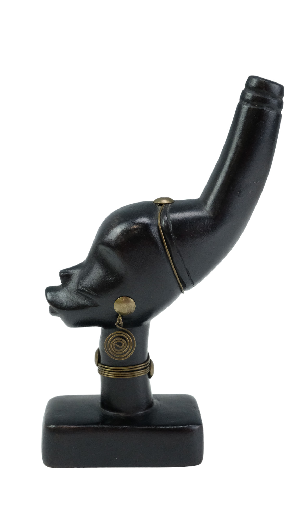 An African carved ebony bust, 20 cm - Image 2 of 2