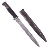 A German Third Reich S84/98 bayonet by Holler, dated 1944, (scabbard and bayonet bearing matching