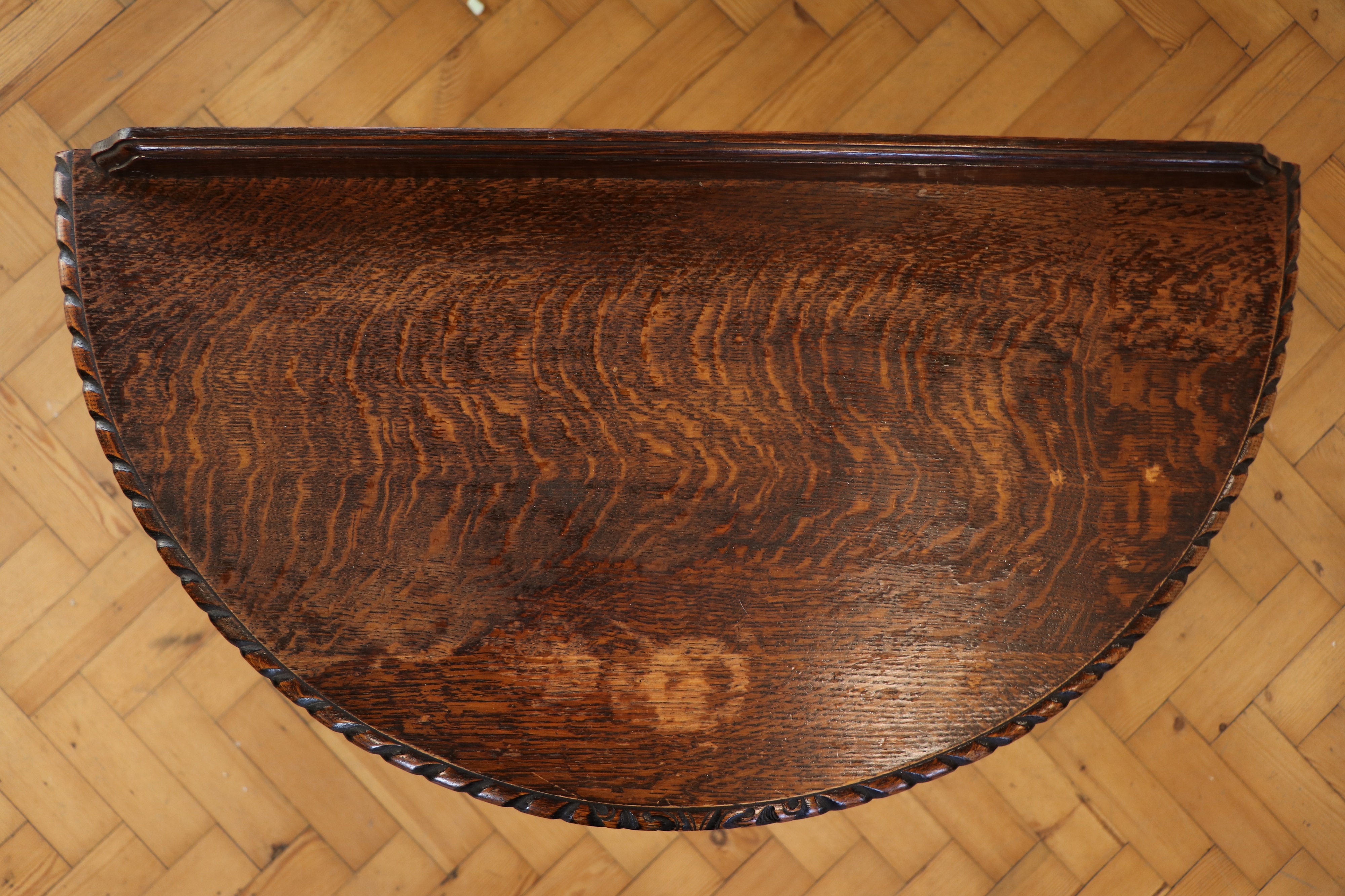 A George V oak side or telephone table, circa 1930, 77 cm x 76 cm high - Image 2 of 4