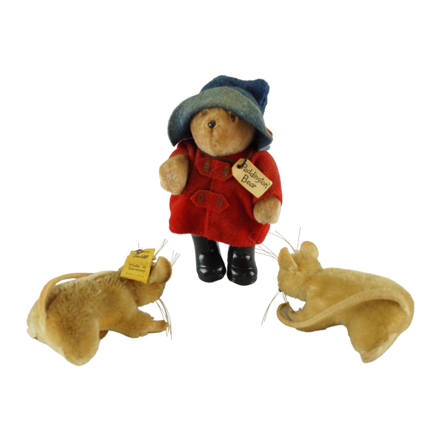 Two mid-20th Century Steiff Pieps plush mice together with a 1987 Eden Toys Paddington Bear in - Image 2 of 4