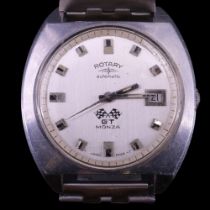 A vintage Rotary GT Monza stainless steel wristwatch, having an automatic movement, tonneau case,