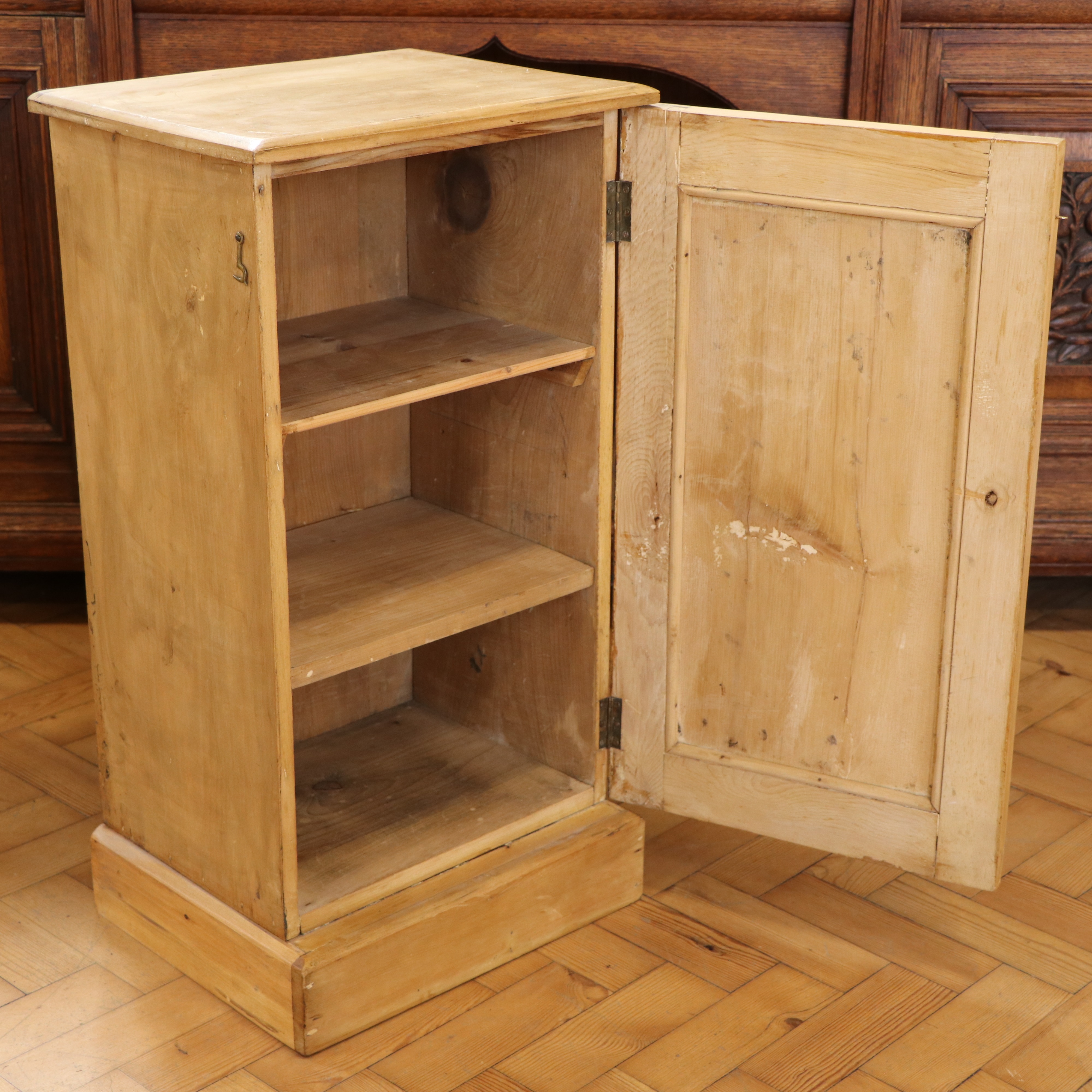 A late 19th / early 20th Century pine bedside cabinet, 31 cm 41 cm x 76 cm - Image 3 of 3