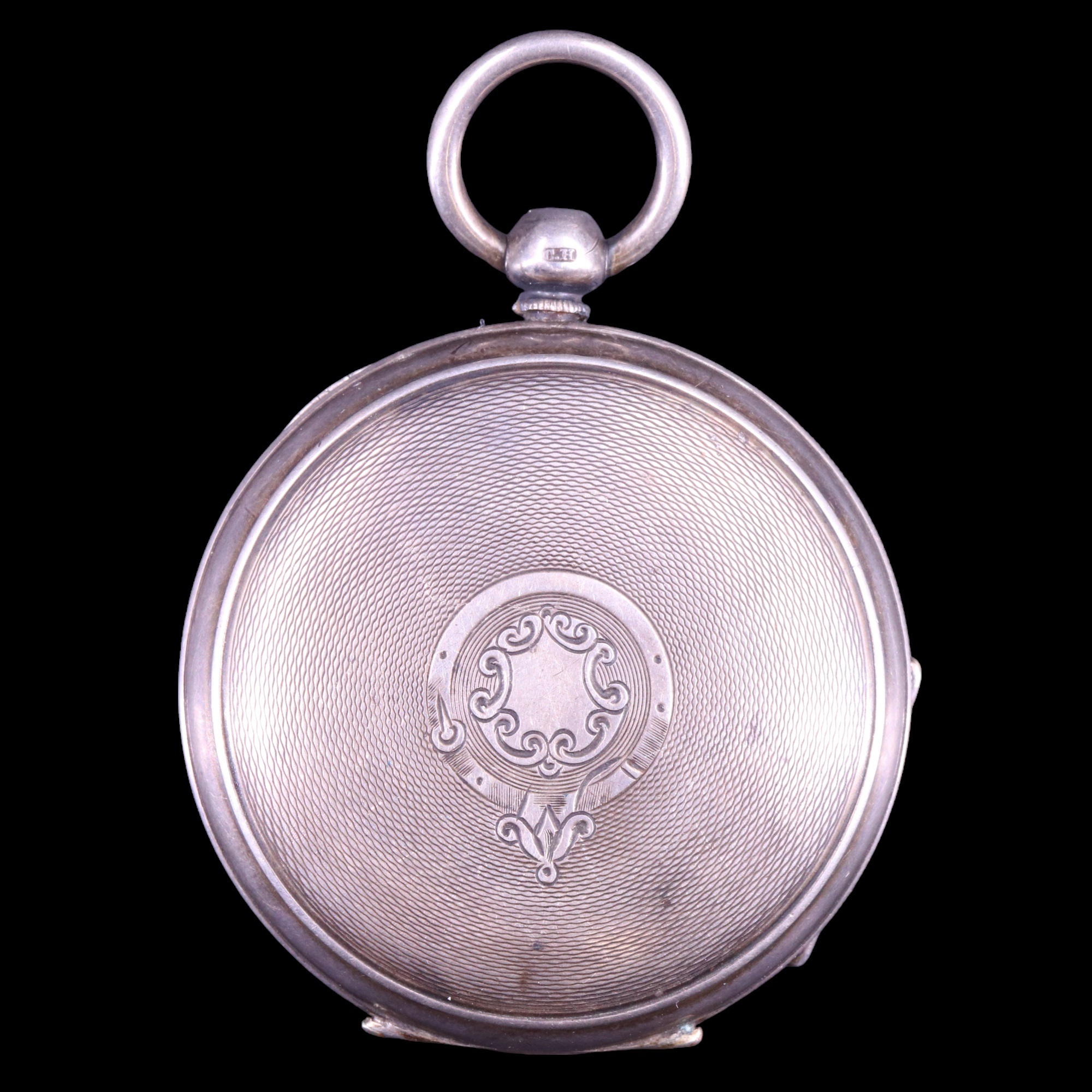 A late Victorian silver pocket watch, having a key-wound movement, the inner case back engraved with - Image 2 of 6