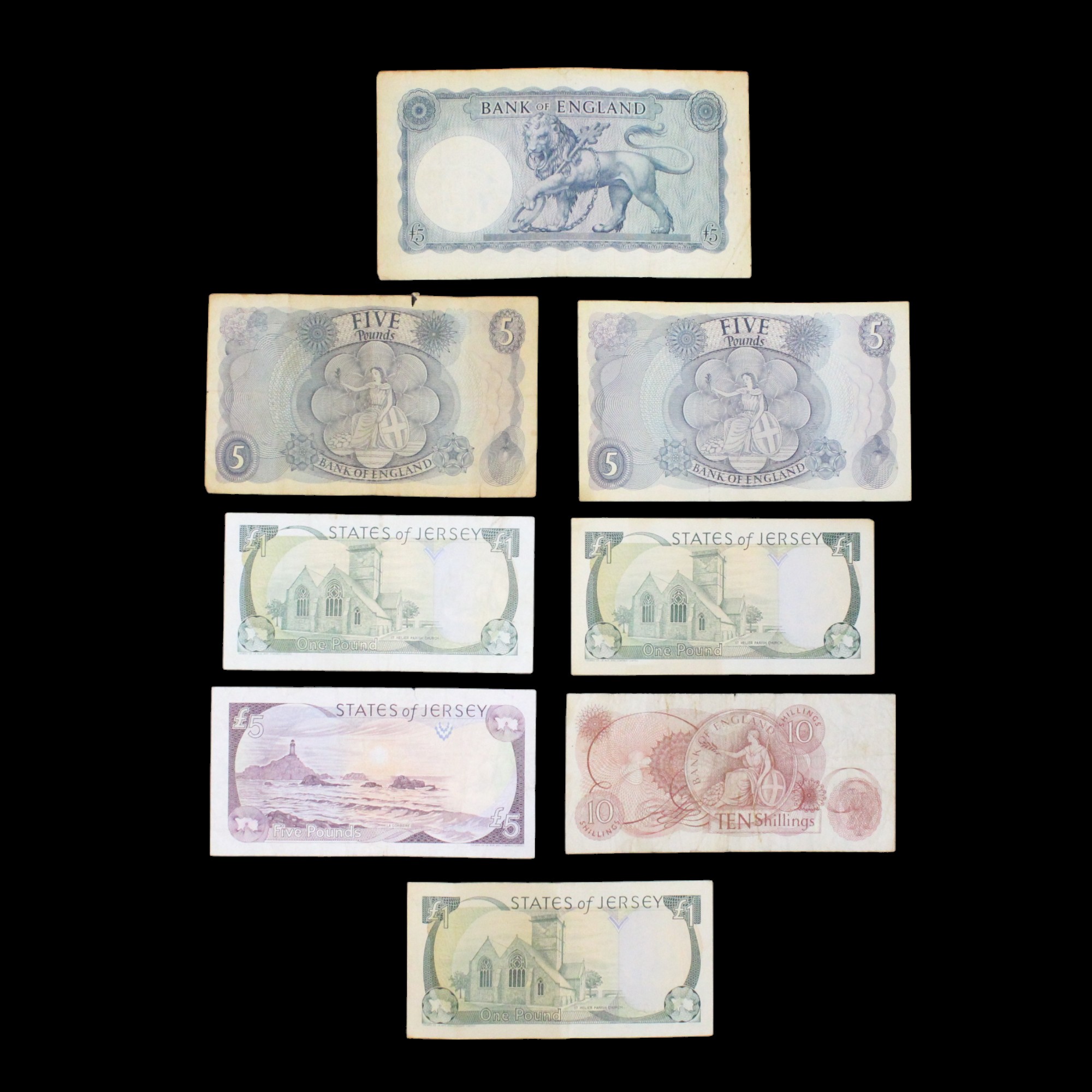 Four GB banknotes comprising an O'Brien five pounds, two Hollom five pounds and a Fforde ten - Image 2 of 2