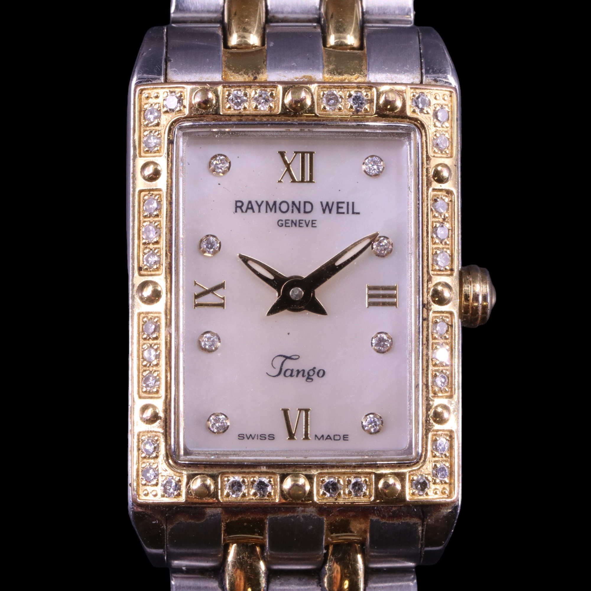 A contemporary Raymond Weil Tango lady's wristwatch, having a quartz movement, rectangular mother- - Image 6 of 11