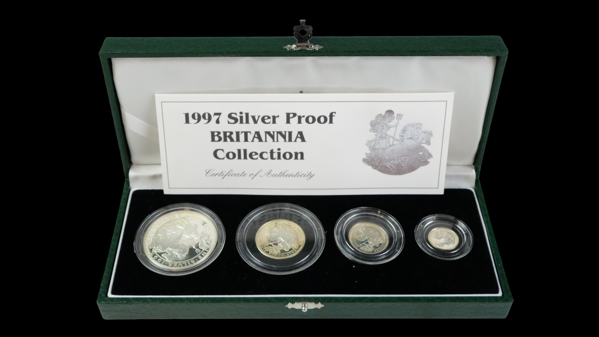 A cased Royal Mint 1997 Silver Proof Britannia four coin collection - Image 4 of 5
