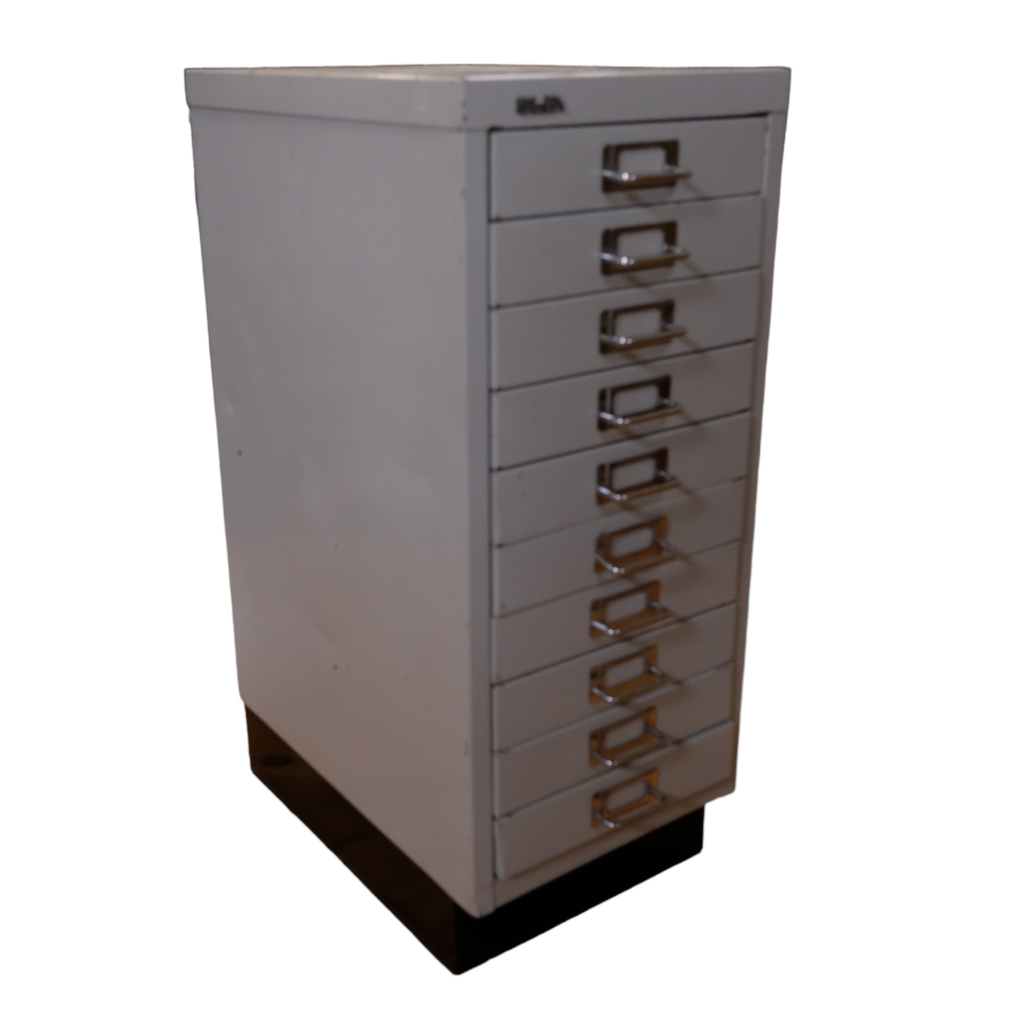 A set of Bisley steel stationery drawers, 28 cm x 41 cm x 67 cm