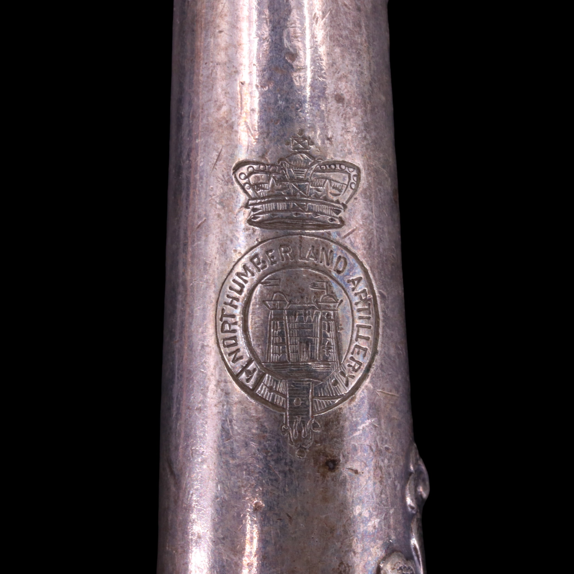 A Victorian Northumberland Artillery crested dessert knife and fork - Image 3 of 3