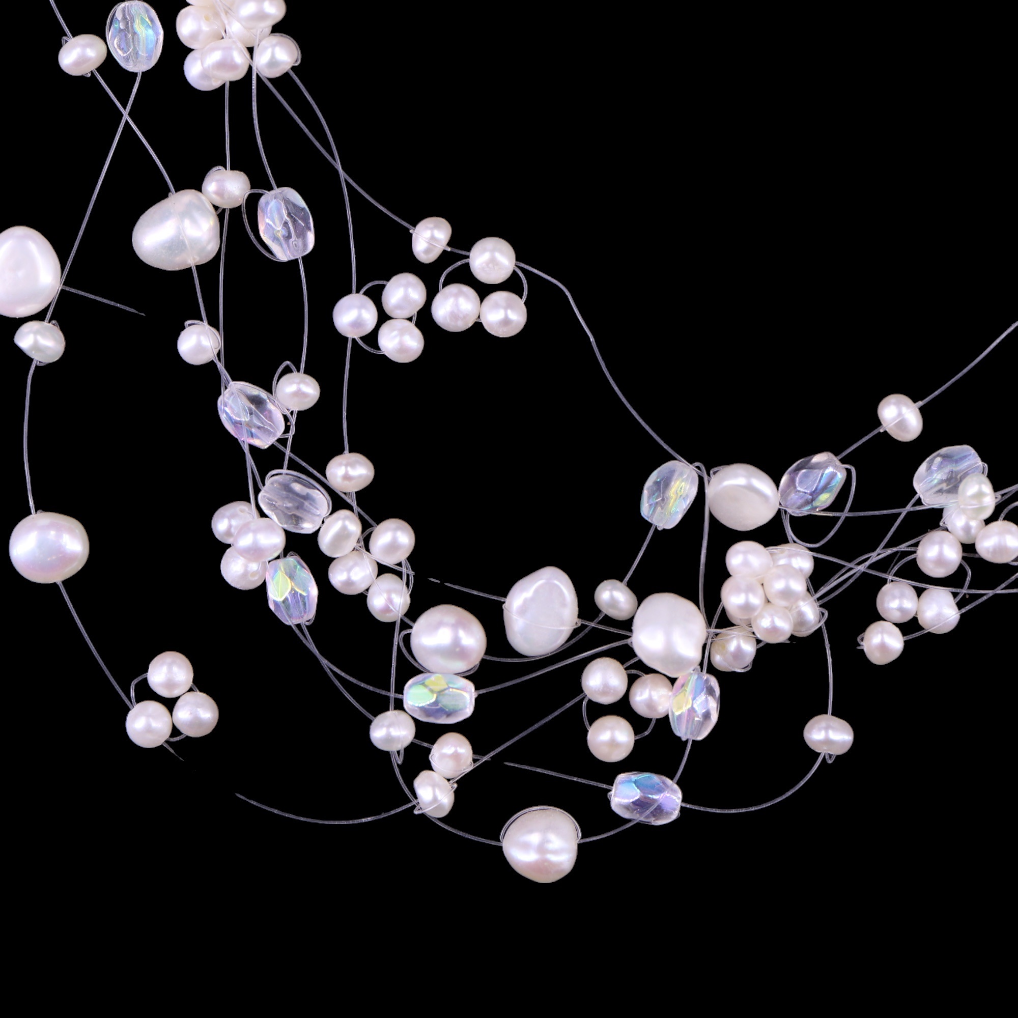 A contemporary freshwater pearl necklace, being a nebulous array of variously sized pearls on - Image 3 of 5