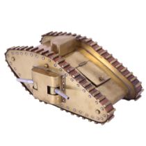 A high quality "Trench Art" model of a Great War British tank, 23 cm
